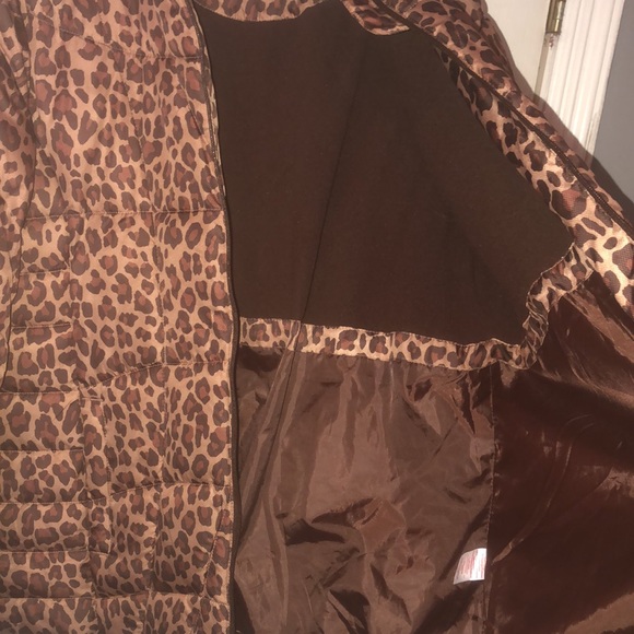 PRWND Vintage Faded glory puffer jacket XXL brown cheetah print .worn once - Picture 10 of 16